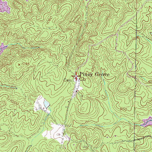Topographic Map of Piney Grove Church, SC