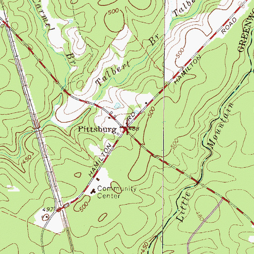 Topographic Map of Pittsburg, SC