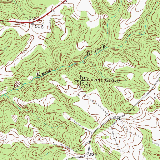 Topographic Map of Pleasant Grove School, SC