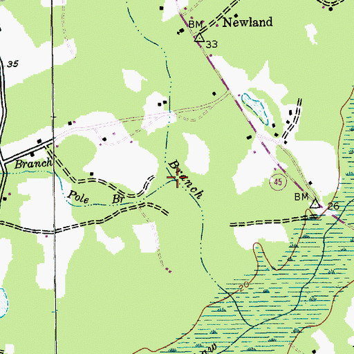 Topographic Map of Pole Branch, SC