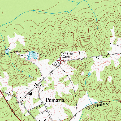 Topographic Map of Pomaria Cemetery, SC