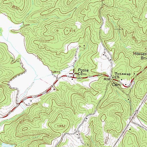 Topographic Map of Poole Cemetery, SC