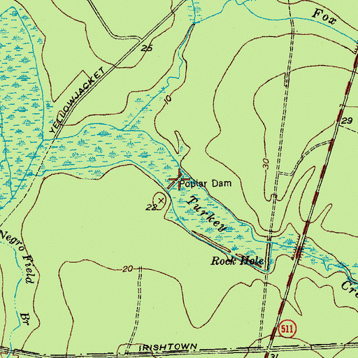 Topographic Map of Poplar Dam, SC