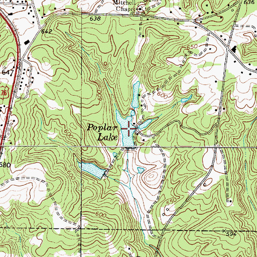 Topographic Map of Poplar Lake, SC