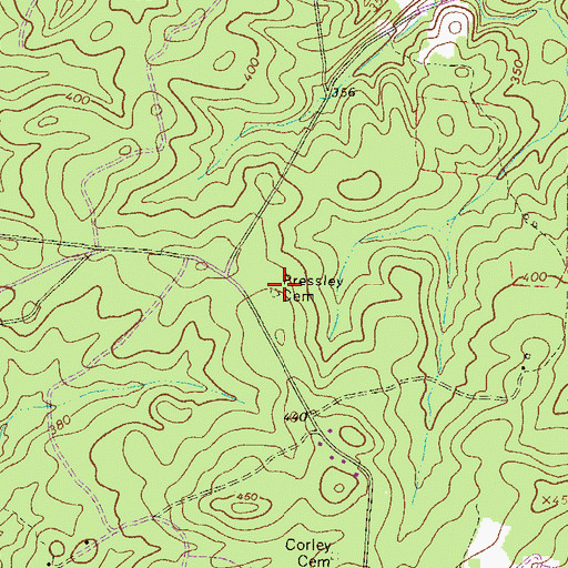 Topographic Map of Pressley Cemetery, SC