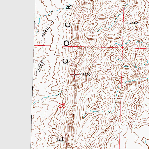Topographic Map of The Cockscomb, AZ