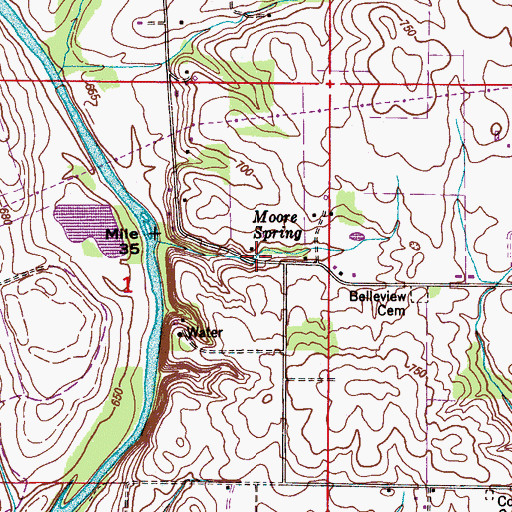 Topographic Map of Moore Spring, AL