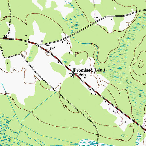 Topographic Map of Promised Land School, SC