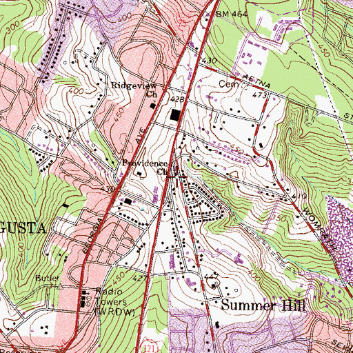 Topographic Map of Providence Church, SC