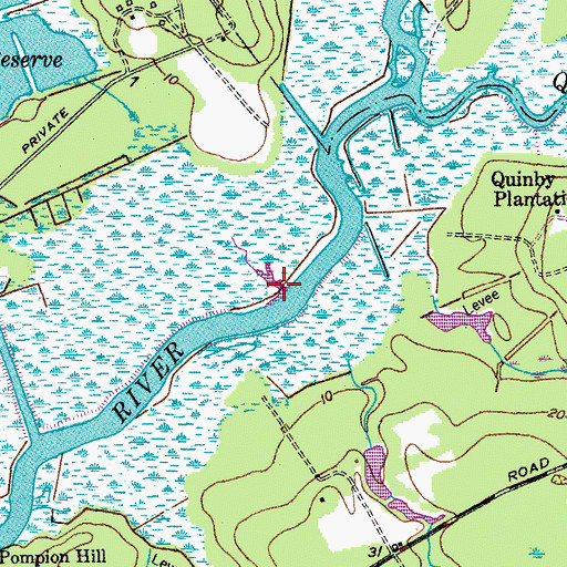 Topographic Map of Quarterman Branch, SC