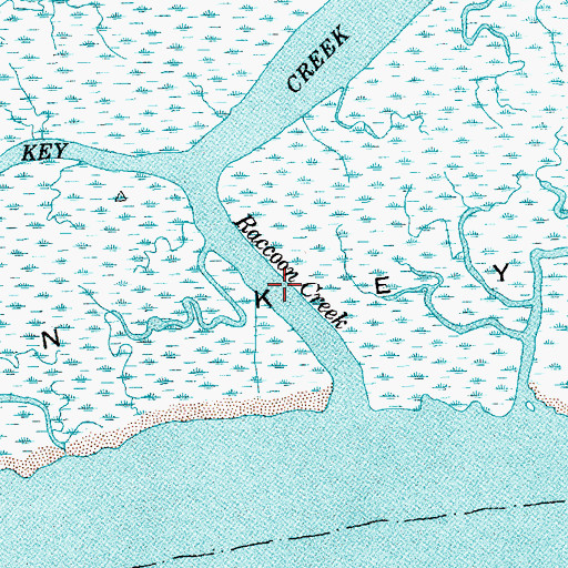 Topographic Map of Raccoon Creek, SC