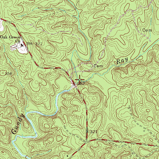 Topographic Map of Ray Creek, SC