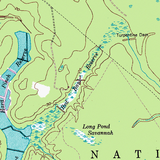 Topographic Map of Red Bank Reserve, SC