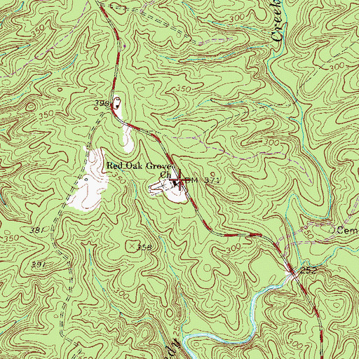 Topographic Map of Red Oak Grove Church, SC