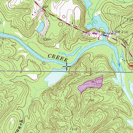 Topographic Map of Reedy Branch, SC
