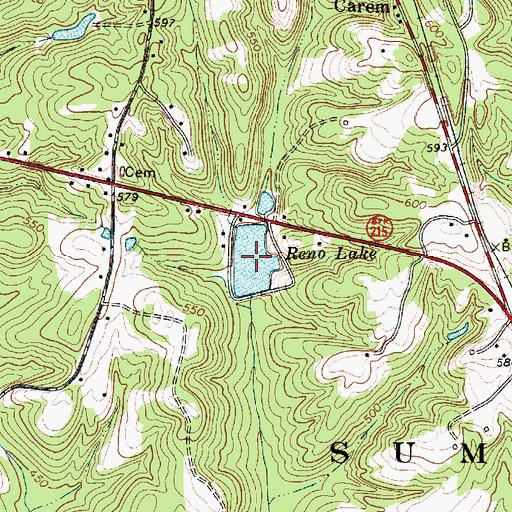 Topographic Map of Reno Lake, SC