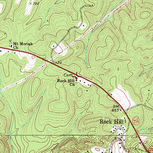 Topographic Map of Rock Hill Church, SC