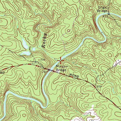 Topographic Map of Rocky Creek, SC