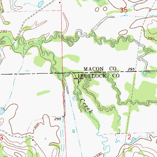 Topographic Map of Moores Creek, AL
