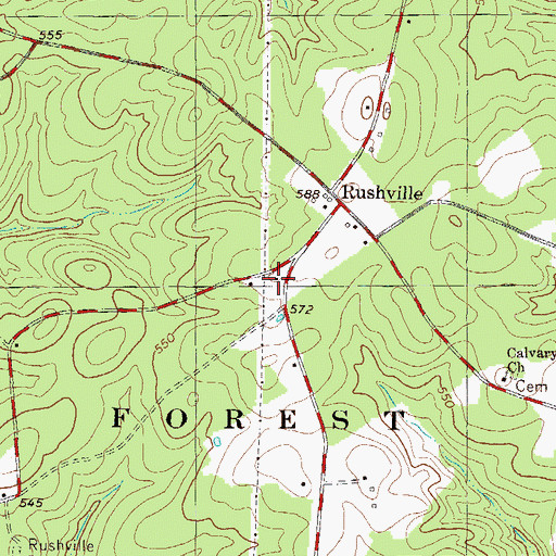 Topographic Map of Rushville, SC