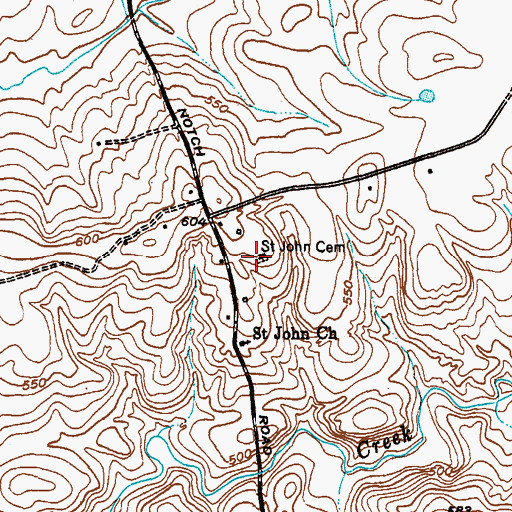 Topographic Map of Saint John Cemetery, SC