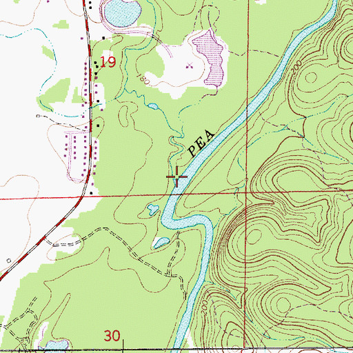 Topographic Map of Moores Creek, AL