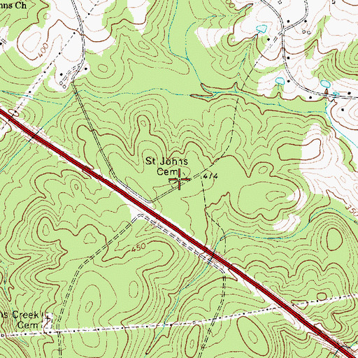 Topographic Map of Saint Johns Cemetery, SC