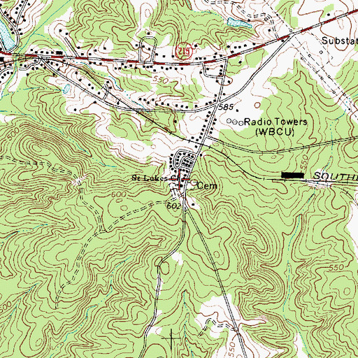 Topographic Map of Saint Lukes Church, SC