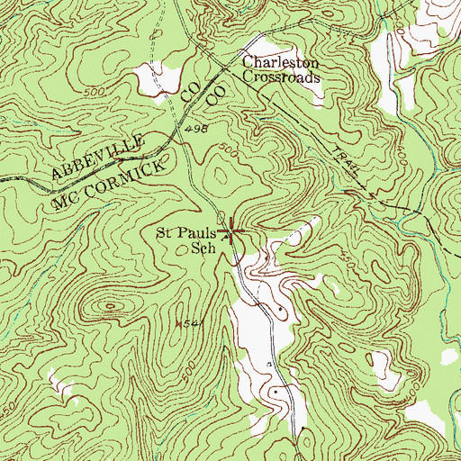 Topographic Map of Saint Pauls School, SC
