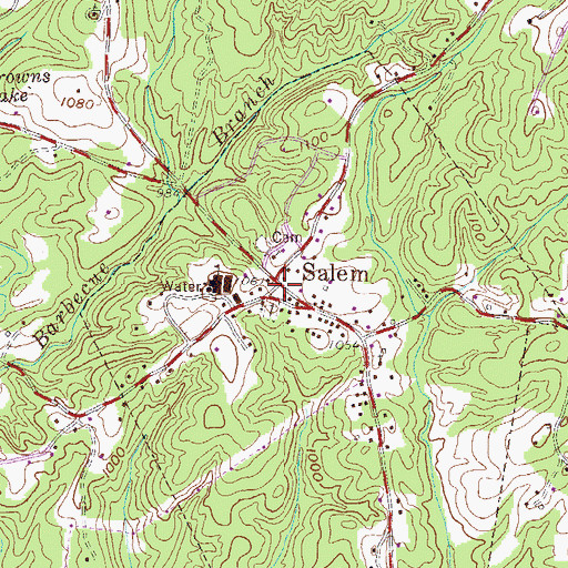 Topographic Map of Salem, SC