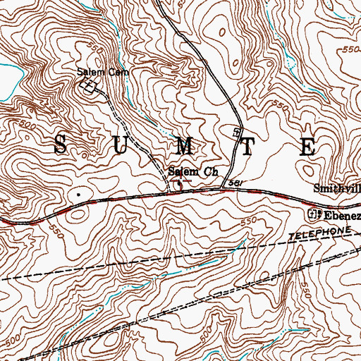 Topographic Map of Salem Church, SC