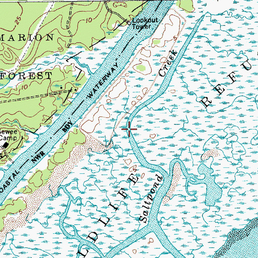 Topographic Map of Saltpond Creek, SC
