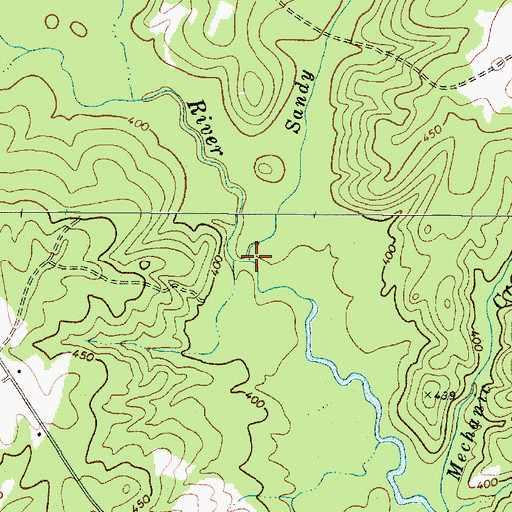 Topographic Map of Sandy Run Creek, SC