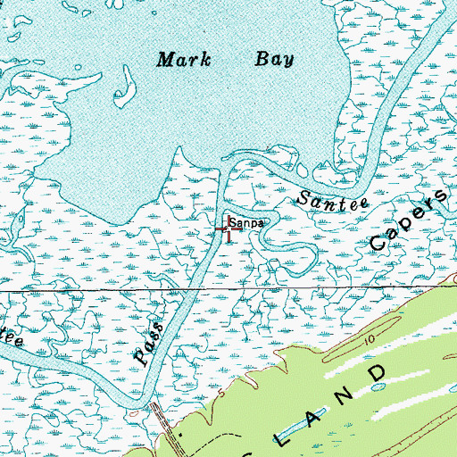 Topographic Map of Santee Pass, SC