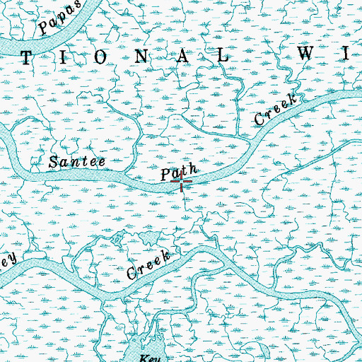 Topographic Map of Santee Path Creek, SC