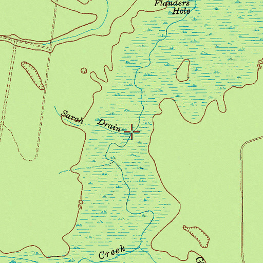 Topographic Map of Sarah Drain, SC