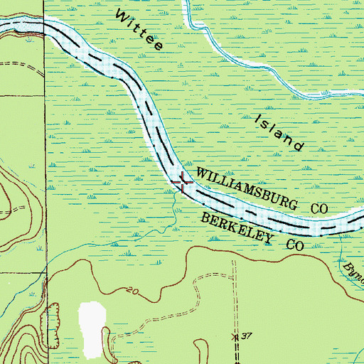 Topographic Map of Savanna Creek, SC