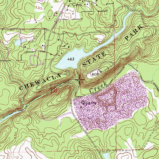 Topographic Map of Moores Mill Creek, AL