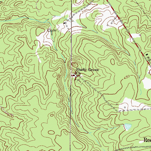 Topographic Map of Shady Grove Church, SC