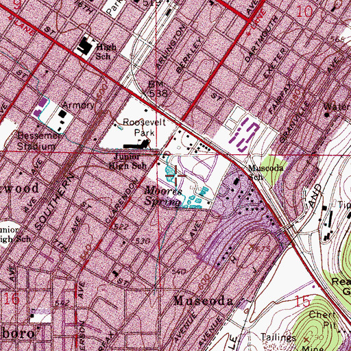 Topographic Map of Moores Spring, AL
