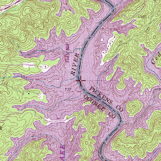 Topographic Map of Shallow Ford Bridge (historical), SC