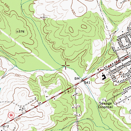 Topographic Map of Shell Creek, SC