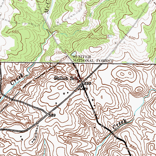 Topographic Map of Shiloh School, SC