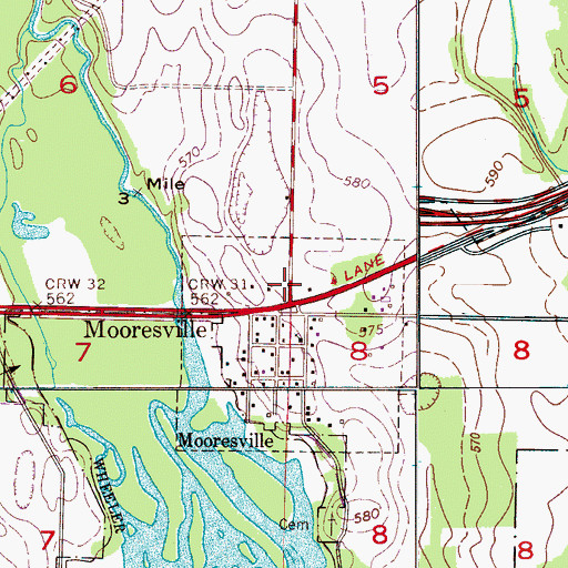 Topographic Map of Mooresville, AL
