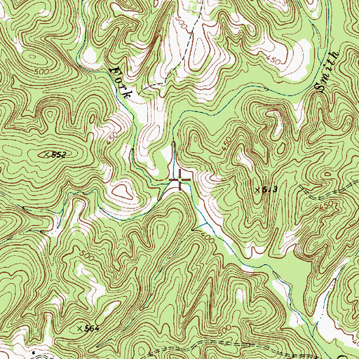 Topographic Map of Smith Creek, SC