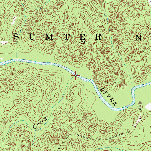 Topographic Map of Sparks Creek, SC