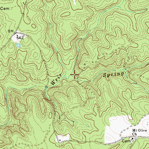 Topographic Map of Spring Branch, SC