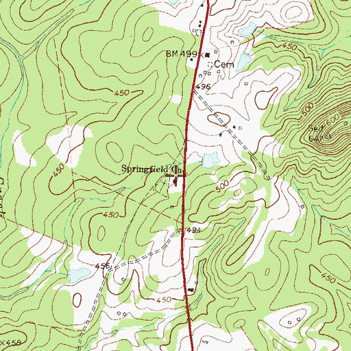 Topographic Map of Springfield Church, SC