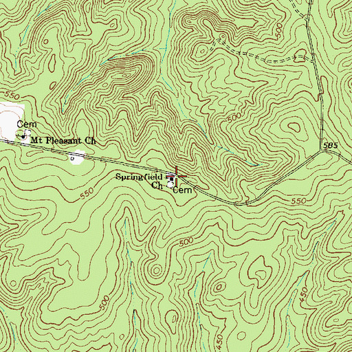 Topographic Map of Springfield Church, SC
