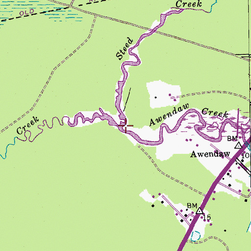 Topographic Map of Steed Creek, SC